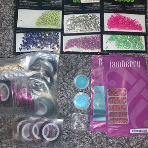 nail design bundle, beads nail tape & jamberrys